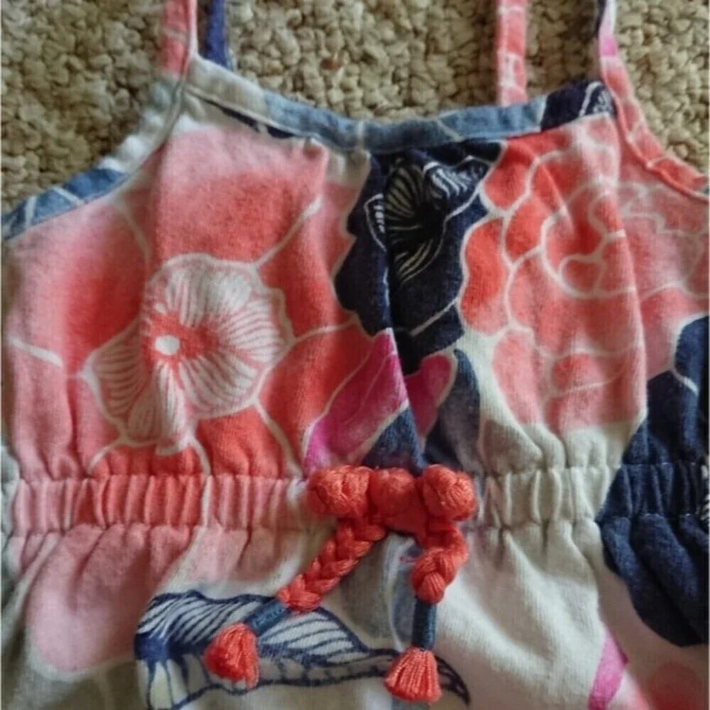 Gymboree Floral Print Sleeveless Dress in Pink White Blue 12-18M